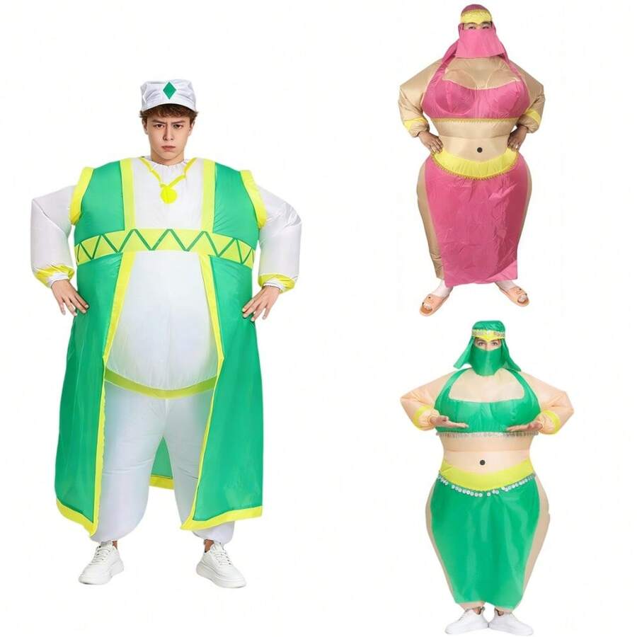 Adult Sultan Prince And Princess Inflatable Costumes Middle Eastern Comedy Party Role Playing Props Palace Style Banquet Stage Performance Costumes - Multicolor - View 1
