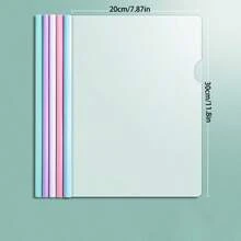 10pcs/Set Transparent A4 Water Drop Shaped File Folders With Pull Rod, Morandi Color Large Capacity Transparent Insertion Page Plastic Pull Rod Clip, Single Page Book Classification Clip, Exam Paper Clip, Document Folder, Transparent Large Capacity Pull Rod Clip Fixed File, Suitable For Office And School, Random Color - A - View 5