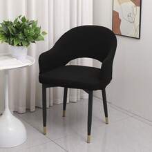 Simple Chair Cover Universal Home Hollowed-Out Chair Cover Set With One-Piece Design - Black - View 12