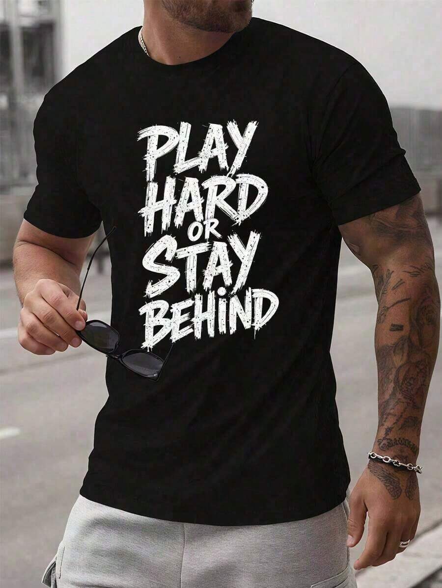 Camiseta de manga corta con cuello redondo para hombre, diseño creativo con estampado, diseño sencillo, proceso de tejido, suave y cómoda, adecuada para uso en el campus, reuniones y fiestas, uso diario, una buena elección para familiares y amigos. - Multicolor - Ver 1