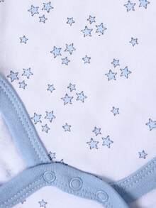 DILAVEL 3 piezas Nuevo conjunto de pelele para bebé niño con estampado de oso, suave y cómodo, para primavera/verano - Celeste - Ver 9