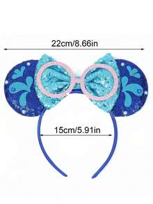 Băng đô tai hình nơ và kính hoạt hình Disney, băng đô tai chuột Minnie dễ thương, hoàn hảo cho bé gái và phụ nữ, thích hợp cho hóa trang, tiệc hóa trang, đi công viên giải trí, lễ kỷ niệm và các buổi tụ họp xã hội. Đây cũng là món quà lý tưởng cho sinh nhật, Giáng sinh, kỷ niệm và các dịp đặc biệt khác. (Phụ kiện tóc, dây buộc tóc, băng đô, băng đô nữ) - Màu xanh lam - Xem 5