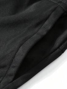 Pantalones cargo casuales y de moda para hombres de talla grande, pantalones capri deportivos para exteriores unisex, para verano - Negro - Ver 6