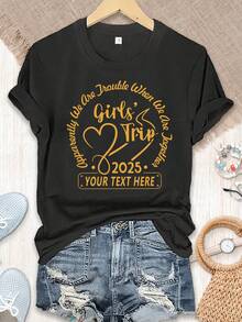 Camiseta manga corta cuello redondo 100% algodón, estampado trendy, tejido ligero y ventilado, estilo moda casual, apta para vida diaria, salidas informales y citas en primavera, verano y otoño - Blanco - Ver 6