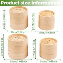 Single/Double Layer Bamboo Steamer Basket, Diameter 4.5"/5"/6"/7", Suitable For Pots And Pans, Simple And Easy-To-Use Steamer, Ideal For Steaming Dumplings/Vegetables, Healthy Oil-Free Cookware, Home Cooking Snacks, Light Meals, Single-Serving Cooked Food, Suitable For Single-Person Household Kitchen - View 5