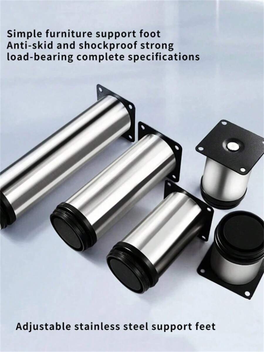 1pc Adjustable Stainless Steel Furniture Legs And Cabinet Legs - Adjustable Height, Corrosion Resistant And Rustproof, Enhanced Load-Bearing Capacity, Easy Installation. Suitable For Various Types Of Furniture, Ideal For Replacing Legs Of Home Tables, Office Desks, Living Room Coffee Tables, Wardrobes, Bathroom Cabinets.