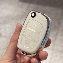 适用于i10、i20、i40、ix35、圣达菲的翻盖钥匙壳 - 三键锁定/解锁/后备箱开启，防盗耐用TPU保护壳，防刮防尘，符合人体工程学设计的三键遥控车钥匙 - 現代鑰匙包 - 查看 7