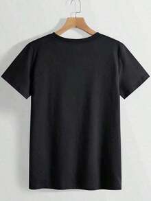 Camiseta Religiosa Cristiana Española para Mujer - "Mi Largo Es Tu Fortaleza" y Versículo Bíblico de Filipenses 4:13, Ropa de Fe, Cuello Redondo, Manga Corta, Lavable a Máquina, Regalo Cristiano Inspirador para Mujeres, Camiseta con Escritura Española, Atuendo Casual Cómodo, Perfecta para Eventos de Iglesia y Estudio Bíblico, Ropa Casual Femenina con Mensaje Inspirador Adecuado como regalo. playera de mujer. blusas>elegantes. boho chic,Top de mujer suave, transpirable y cómodo, ideal para primavera, verano y otoño, perfecto para vacaciones, viajes y uso diario. - Negro - Ver 2