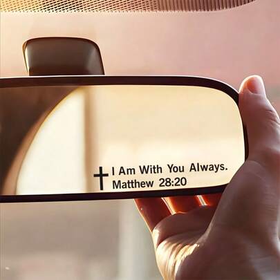 Pegatina para espejo retrovisor del coche "Estoy contigo siempre", pegatina autoadhesiva para espejo, accesorio de decoración exterior del coche, pegatina para parabrisas, pegatina para portátil, pegatina para taza de agua, pegatina DIY