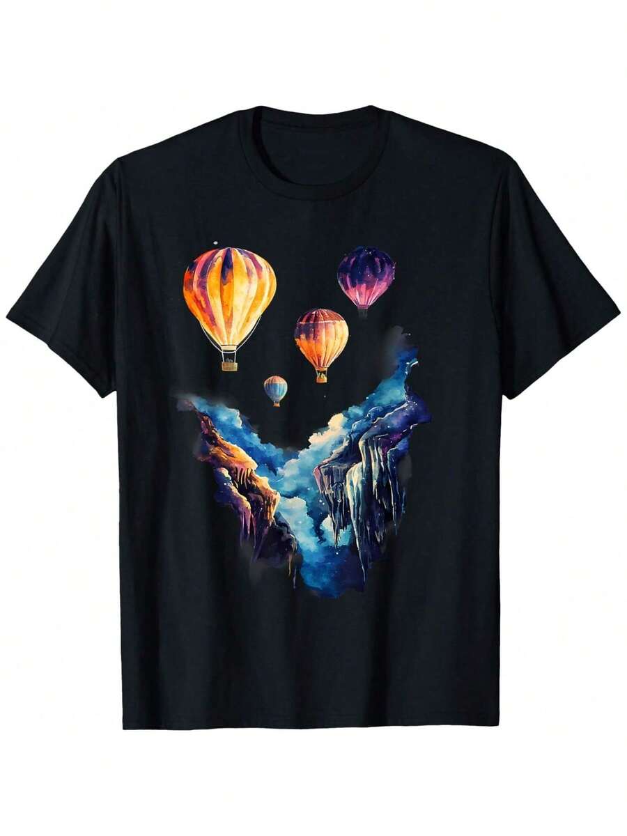 Hot Air Balloon Ride Festival Hot Air Ballooning T-Shirt20. - Black - View 1
