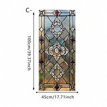 1/4 piezas Película de vidrio con patrón floral colorido, adhesivo de privacidad de vidrio estático retro, adhesivo decorativo removible para el hogar, sala de estar, baño, oficina - Película para ventanas con estampado geométrico - Ver 16