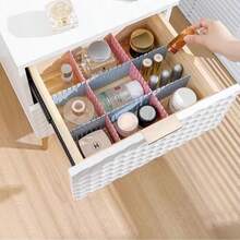 8/4/1pc Adjustable Drawer Divider Plastic Partition, Free Combination Drawer Storage, Cuttable Drawer Organizer, For Home Storage Organization - Multicolor - View 9