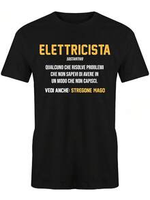 Camiseta de manga corta para hombre con divertido proverbio italiano, camiseta de verano. - Negro - Ver 12