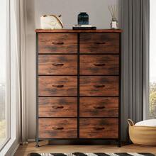 OLIXIS Tall Black Dresser For Bedroom With 10 Drawers, Chest Of Drawers, Dressers Bedroom Furniture,  Unit With Fabric Bins For Closet, Hallway, Living Room, Entryway - 白色 - 查看 1