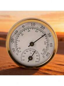 High Precision Wall-Mounted Mechanical Thermometer & Hygrometer - Dual Scale (°C/°F & %RH), Battery-Free, Durable Metal Construction, Home, Office, Outdoor Decor, Precise Instrument, Elegant Metal Surface, Easy-Read Dial, Classic Design, Kindergarten Environment Control, Weather Station, Humidity Monitoring - Multicolor - View 3