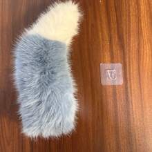 新款仿狐狸尾巴汽车装饰，动漫毛绒尾巴挂件，多种颜色可选，适用于汽车、自行车、电动车，个性化车辆装饰配件 - 淺藍色 - 查看 7