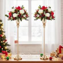 2pcs 28 Inch (Approx. 72cm) High Metal Trumpet Vase, Suitable For Wedding Banquet Anniversary Ceremony Centerpiece Decor, Party Tabletop Gold Flower Stand Ornament/Gold And Silver 2 Colors Available (Flowers Not Included) - 2pcs - View 10