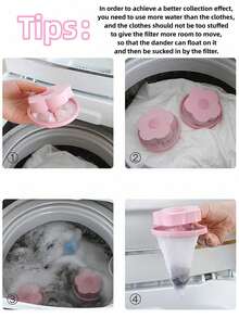 2/1pcs Flower Washing Machine Filter Bag, Floating Hair And Lint Collector, Reusable Pet Hair Remover, Universal Washing Machine Cleaning Tool, Portable Lint Collection Mesh Bag, Home Laundry Accessory, Efficiently Removes Lint And Impurities. - Multicolor - View 9