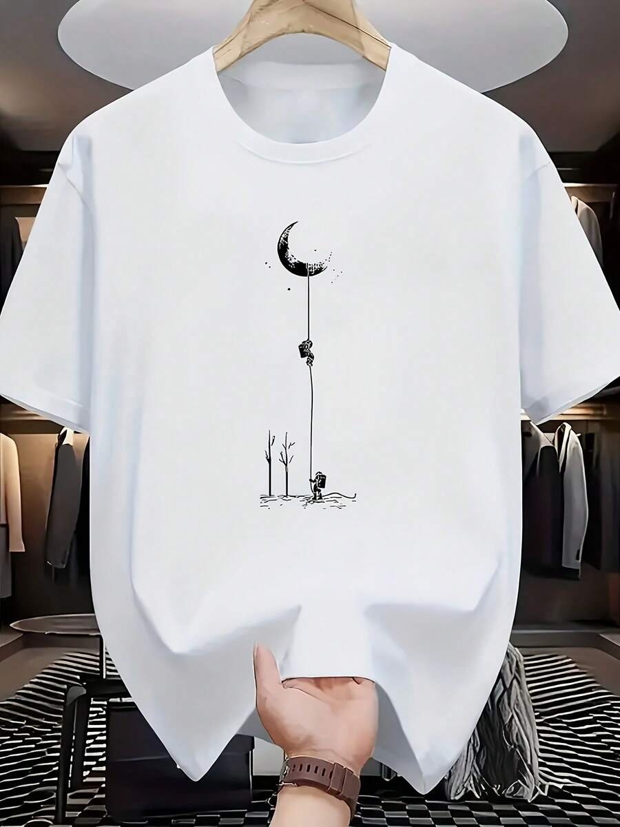Camiseta Casual Estampada para Hombre - Blanco - Ver 1
