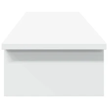 Soporte para monitor vidaXL blanco, 100x27x15 cm, madera maciza de pino. - Blanco - Ver 4