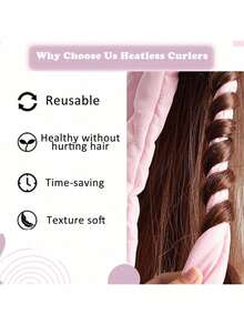 1pc 8-Prong No-Heat Curling Wand, Heatless Curling Wand, Soft Wave Hair Band, Suitable For Hair Salons, Beauty Salons, Travels, Parties, Gatherings, Vacations, Women Hair Accessories, Curling Iron, Hair Stylist Accessories, Perfect Gift For Friends And Family - Multicolor - View 11