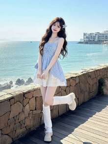 Women Two-Piece Outfits - [Single Item] White Mini Skirt - View 3