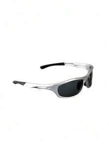 Steampunk Style Y2k Metal Silver Mirrored Fashion Glasses For Men, Outdoor Sports Cycling Fashion Glasses, Motorcycle Driving Fashion Glasses Street Shades Accessories Beach Accessories Glasses Shades Looks Street Style And Suit For Sweater Jacket Sweatshirt Hoodie Leather Pants And Cargo Pants For Summer Beach Vacation,Outdoor,Travel - Bạc - Xem 5
