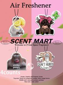 Poop Air Freshener, Unisex Car Fragrance & Air Purifier | Natural Essential Oils & Aromatherapy Scent Pads (Neroli/Grapefruit/Cedarwood) | Hanging & Vent Clip Dual Use | Long-Lasting 60-90 Days | Odor Eliminator & Air Purifier | Suitable For Car, Home, Closet & Bathroom | Cartoon Design | Signature Fragrance | Creative Gift - Five-star Hotel Lobby Fragrance Series - View 5