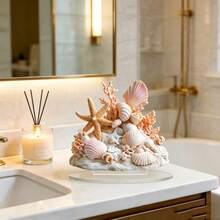 1pc Ocean Theme Acrylic Display Stand With Seashells & Coral, Transparent Desktop Decor, Room Decoration And Gift - A - View 10