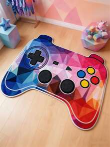 1 pieza Alfombra decorativa con forma de mando de juego de cristal, alfombra de juego linda, absorbente y antideslizante, adecuada para dormitorio, decoración del hogar, exterior, alfombra lavable - Multicolor - Ver 2