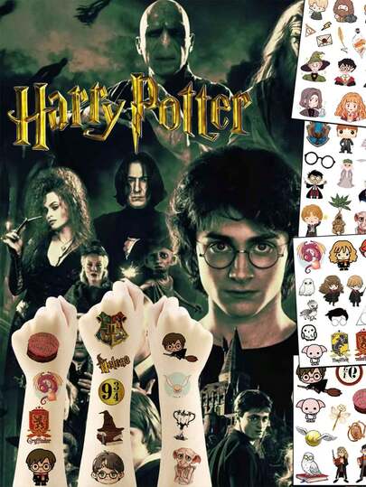  Harry Potter Cartoon Tattoo Sticker Water Transfer Printing Birthday Party Gift Water Transfer Printing Tattoo Animated Cartoon Tattoo Sticker Birthday Party Party One-Time Tattoo
