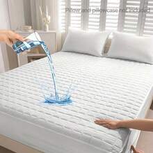 1 Waterproof Mattress Protector - Reusable Underpads, Solid Quilted Geometric Stitching Design, Thickened Durable Fabric, Suitable For Dorms, Camping, RVs And Hotels - Machine Washable, Mattress Waterproof, Camping Essentials, Modern Bed Cover - White - View 12