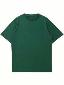 Men's Solid Color Short Sleeve T-Shirt, Comfortable, Breathable, For Summer. - Green - View 3