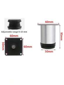 1pc Adjustable Stainless Steel Furniture Legs And Cabinet Legs - Adjustable Height, Corrosion Resistant And Rustproof, Enhanced Load-Bearing Capacity, Easy Installation. Suitable For Various Types Of Furniture, Ideal For Replacing Legs Of Home Tables, Office Desks, Living Room Coffee Tables, Wardrobes, Bathroom Cabinets. - Black - View 14