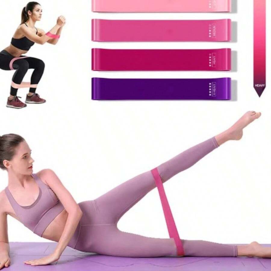 5-Level Resistance Band Set, Suitable For Yoga, Pilates, Home Gym Workout, Fitness Exercise, Elastic Rubber Band, Gym Accessories - Multicolor - View 1