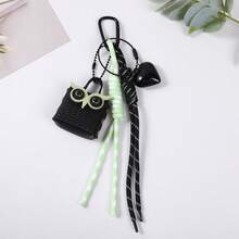 1pc Y2K Cute Mini Bag Keychain, Owl Face Heart Charm With Rope Strap, Handbag Pendant For Backpack, Sweet BFF Gift - Multicolor - View 9