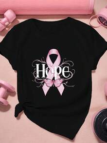 hope Butterfly Camiseta Deportiva de Manga Corta para Mujer Talla Grande_1 ropa de mujer - Negro - Ver 6