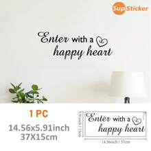 SUPSTICKER 黑色語錄牆貼，自黏可移除貼紙，14.56x5.91/7.87 英吋，適用於門、玄關、客廳 - 1PC - 查看 9