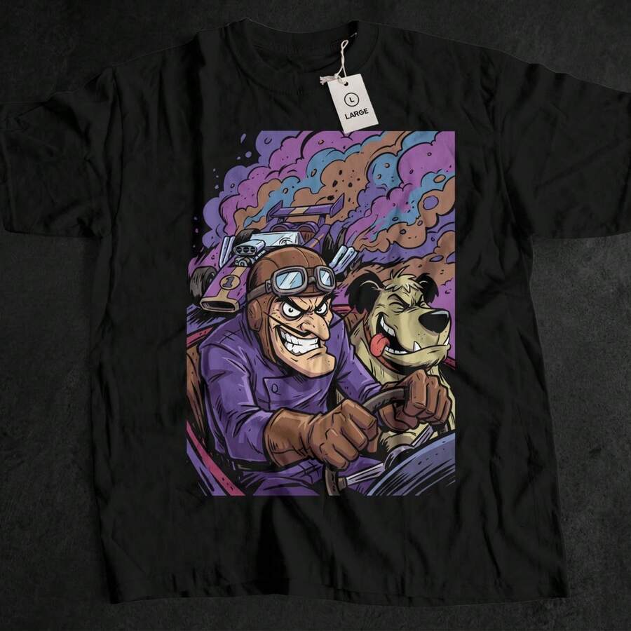 R Style UniS1ex T1EE, W1acky Races, Muttley Sidekick, Cartoon Racing, Gift for Boyfriend.JPG - Negro - Ver 1