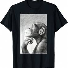 Funny Lion Monkey Meme Brainrot Rage Bait Tee T-Shirt - Black - View 1