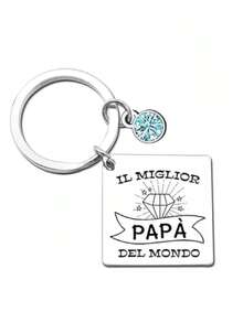 Special Engraved Dad Keychain, With Angel Charm Keychain, Father's Day Gift, Men's Birthday, Father, Stepfather, Grandfather - Silver - View 9
