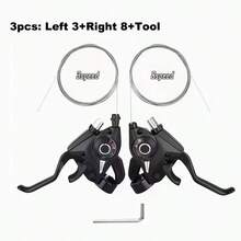 Bộ 1 cặp đề sau xe đạp bằng hợp kim nhôm, 3x7/21 tốc độ hoặc 3x8/24 tốc độ, dễ lắp đặt, phù hợp cho xe đạp leo núi và xe đạp đường trường. - màu đen - Xem 8