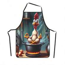 Creative Cartoon Chicken Apron (Suitable For Both Men And Women) Kitchen Apron, Fun Cooking Gift, Durable Polyester Fiber Material 100% Apron - 55*68cm - View 4