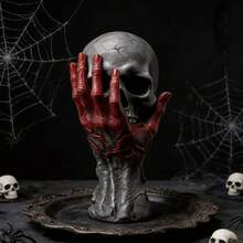 Khuôn nến hình đầu lâu bàn tay hung dữ Halloween, khuôn silicon đúc nhựa epoxy hình đầu lâu bàn tay ma quái để làm xà phòng thơm và nến. - Lễ hội Halloween - Xem 4