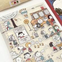 SNOOPY 1本可爱限量版B5可拆卸活页笔记本，卡通联名图案，精致学生笔记本，随机款式 - 彩色 - 查看 3