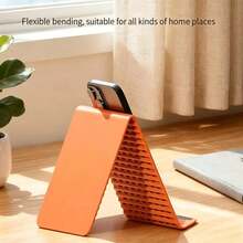 1pc Waterproof Anti-Sweat Single-Hand Smooth Tested Anti-Slip Shockproof Foldable Silicone Material Tablet Phone Holder, Companion For Phone Navigation, Hands-Free Enjoyment For Travel - Multicolor - View 8