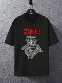 Una camiseta de hombre con cuello redondo, corte casual y estilo corto, elegante e informal, adecuada para salidas diarias, escuela y artículos esenciales de verano.AZOJ LZB2 - Negro - Ver 2