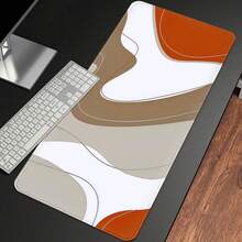 1pc Bohemian Style Abstract Brown Line Oversized Mouse Pad / Gaming Mouse Pad -- XXL Fabric Material -- Ultimate Tracking And Stability Performance -- Professional Gaming Grade Mouse Pad -- Non-Slip And Stable -- Full Desk Coverage -- PC Accessory -- Natural Beige And Brown Wavy Line Design Computer Keyboard And Mouse Pad, Suitable For Office, Home And Gaming Scenes - Bohemian Abstract Style - View 17