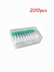 200支迷你牙线棒 - 柔软硅胶牙间刷，牙线棒，一次性牙间清洁器，不含甲醛，帮助去除牙菌斑和食物残渣，深度清洁，便携式收纳盒，方便旅行和日常使用（200支/100支/40支） - 彩色 - 查看 13