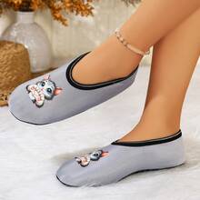Women's All-Season Slip-On Shoes, High Elasticity Fabric Conforms To Foot Shape, Flexible Movement, Anti-Slip Sole Design, Breathable For Home Fashion, Suitable For Diving, Yoga, Dancing, Hotel, Multi-Purpose, Portable Plus Size Slippers - Grey - View 2